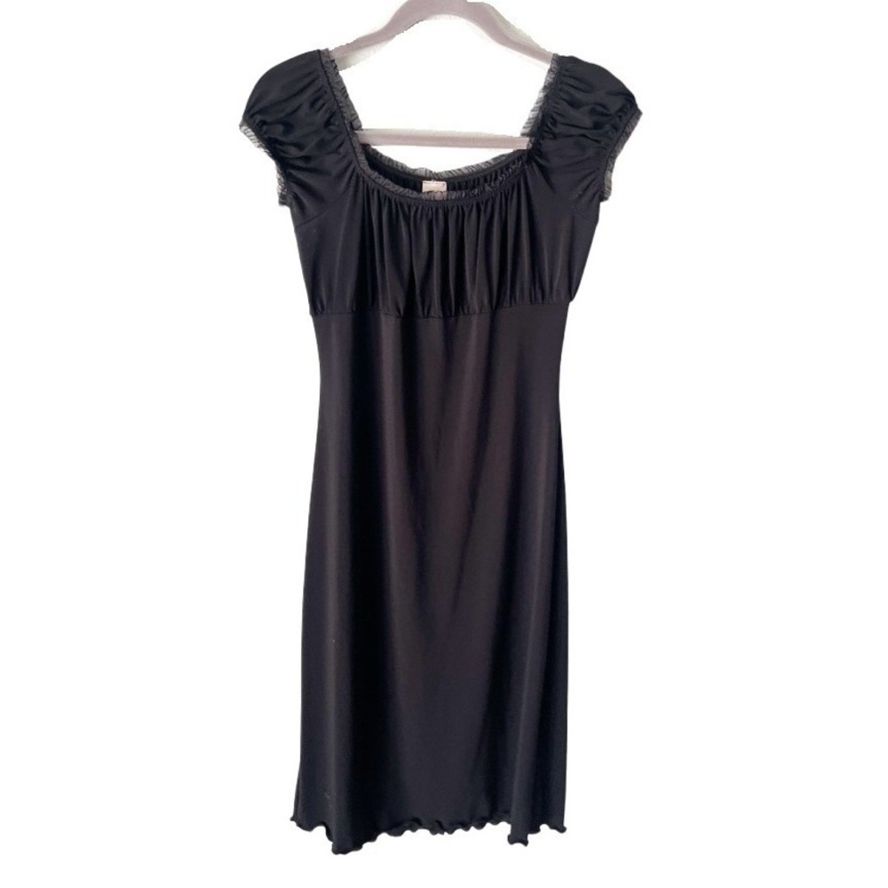 Vintage Y2K Newport News Whimsigoth Vampy Milkmaid Dress Medium Lettuce‎ Hem